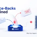 Illustration showing an email bouncing back from an inbox, representing email bounce-backs