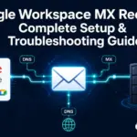 Google Workspace MX records setup and troubleshooting, featuring DNS routing, email delivery configuration, Google Workspace integration, and mail server infrastructure for business email management