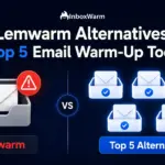 Split-screen showing a red spam folder with a rejected email on the left and a blue inbox folder with a delivered checkmark on the right