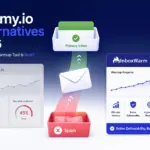Ranking infographic of the 10 best Warmy.io alternatives for 2026 with InboxWarm.ai first