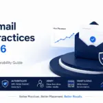 Cold email best practices flow showing warm-up, authentication, verification, and sending leading to the inbox